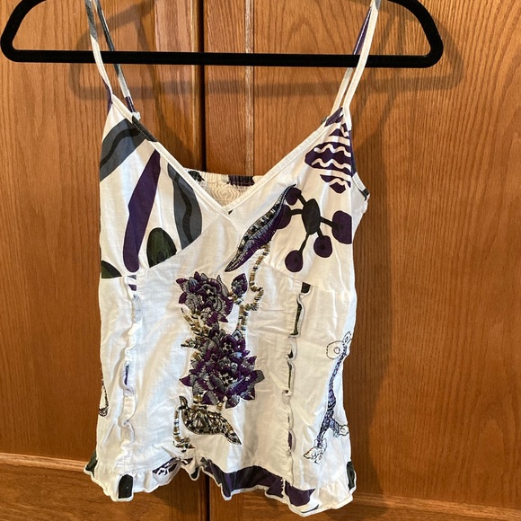 KESSLEY Embroidered Cotton Cami. Size Medium - Picture 2 of 9